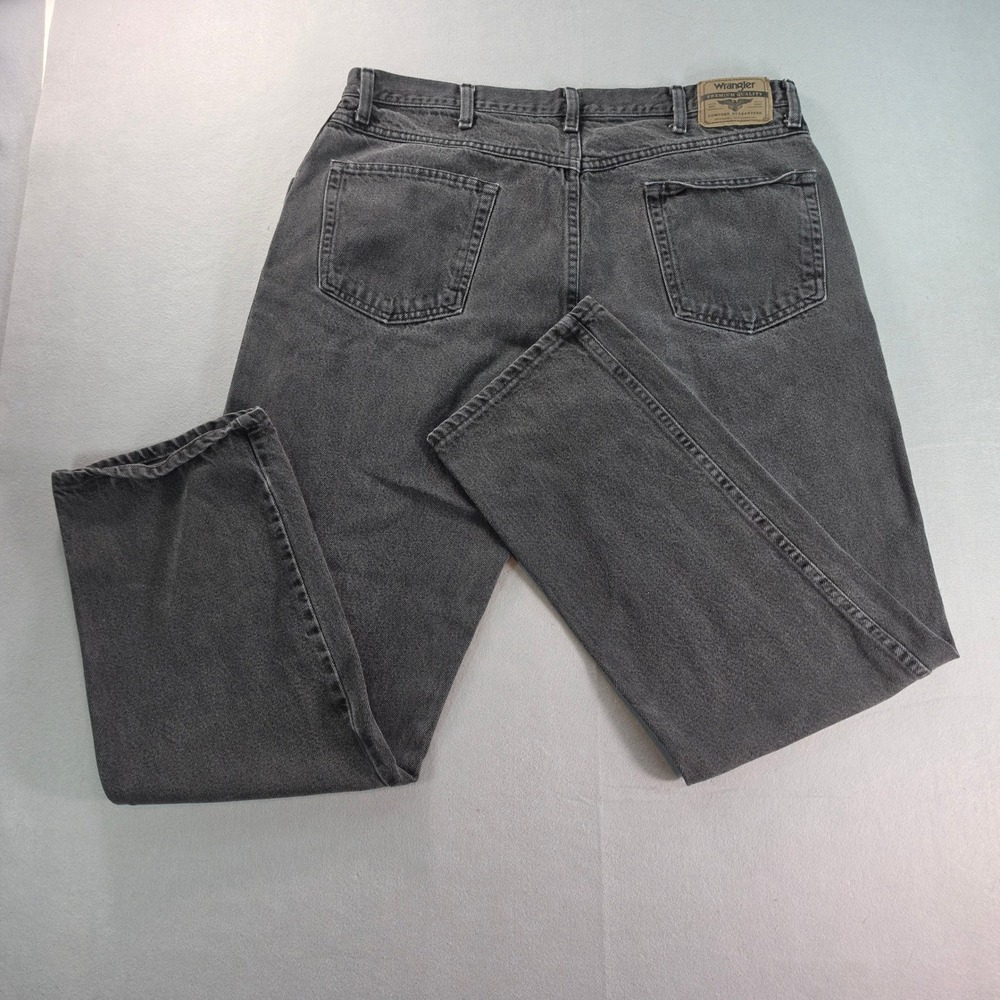 Wrangler 96501CB Men's 38x32 Faded Black Regular Fit Jeans Straight Leg Denim